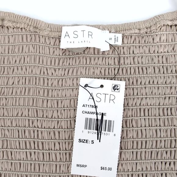 Astr the Label Milkmaid Cap Sleeve Champagne Color Top MSRP $65 - Size S - NWT - Picture 9 of 16